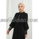 Black Abaya with pattern on the wrists and the chest