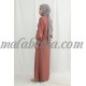 Brown Abaya with pattern on the wrists and the chest