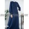 Dark blue sporty abaya with pockets and hat