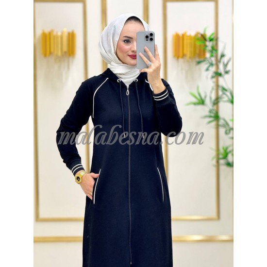 2 pieces Black jacket suit with white lines and pants