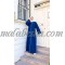 Blue sporty abaya with strass in the middle and the sleeves end