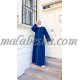 Blue sporty abaya with strass in the middle and the sleeves end