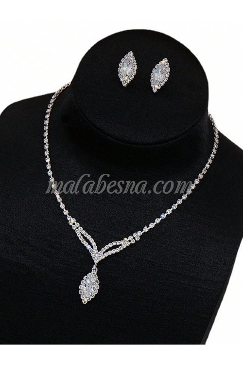 Wedding Crystal set of earrings and necklace