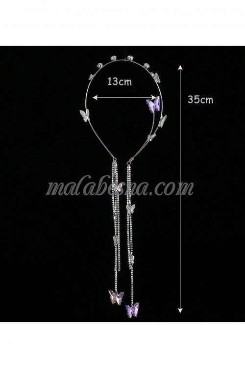 Silver hair clip with butterfly