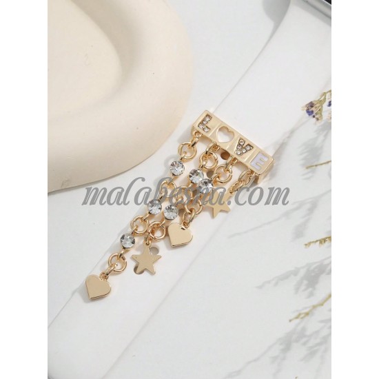 Golden watch band ring with the word LOVE Golden watch band ring with the word LOVE