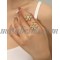 Golden ring with two flower on the ends