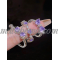 3 Silver Rings set with purple bowknot
