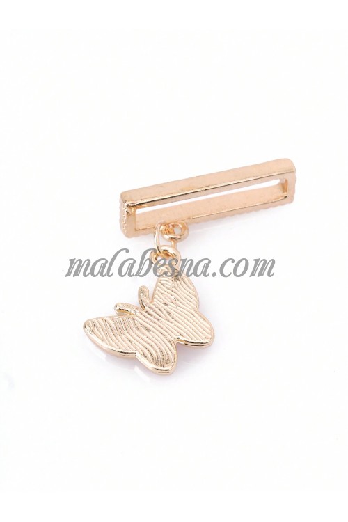 White watch band ring with butterfly