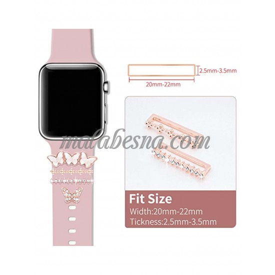 4 pieces pink watch accessory butterfly shape