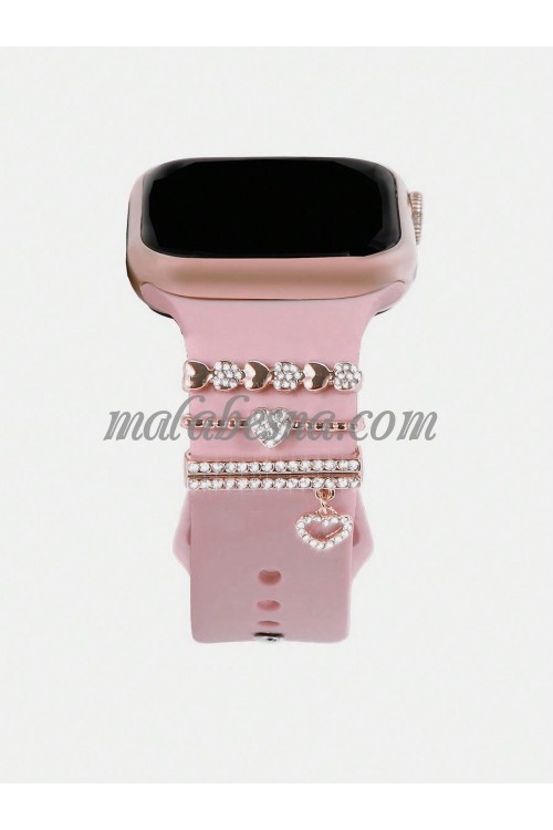 3 pieces Multi color heart pins for the watch strap heart shape