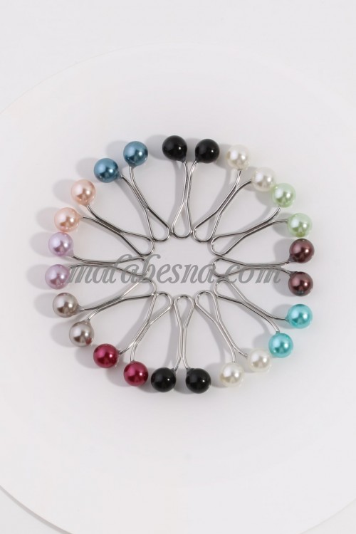 12 Round Colored Hijab Clip