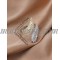 Open Golden color ring with white and yellow shiny stones