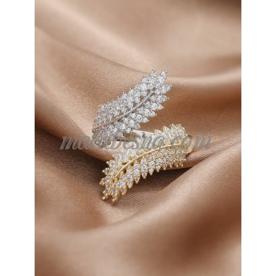 Open Golden color ring with white and yellow shiny stones Open Golden color ring with white and yellow shiny stones