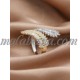 Open Golden color ring with white and yellow shiny stones Open Golden color ring with white and yellow shiny stones
