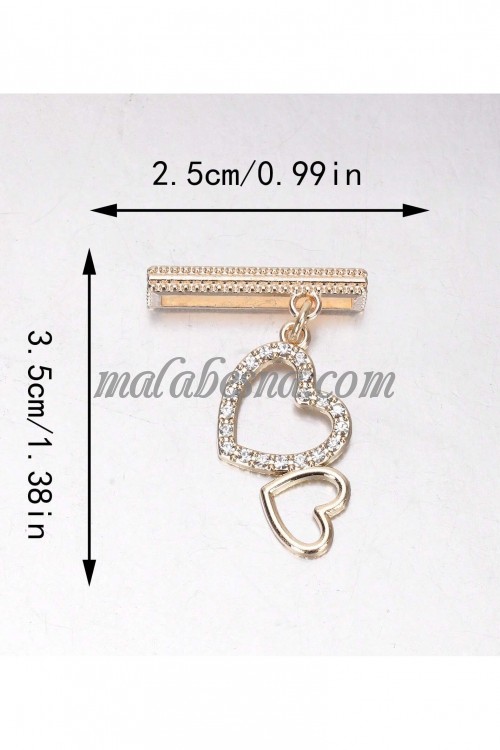 Two hearts attached Golden watch strap