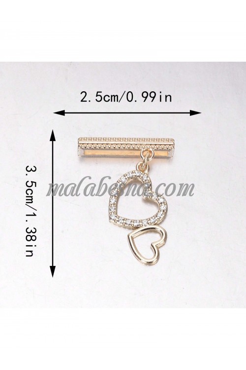 Two hearts attached Golden watch strap