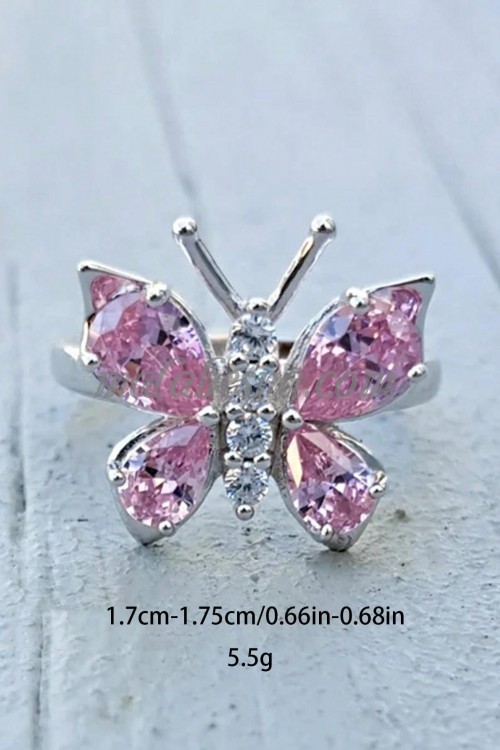 Silver ring with small butterfly