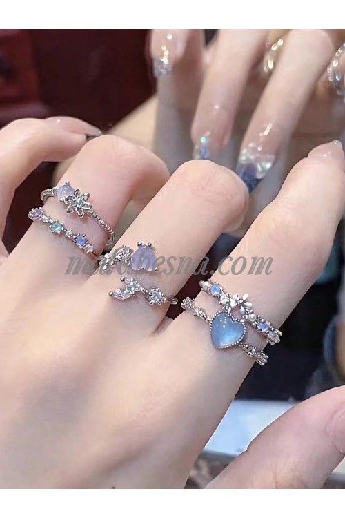 3 purple rings with hearts and diamonds