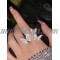 Silver open ring with 2 butterflies