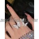 Silver open ring with 2 butterflies