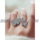 Silver open ring with 2 butterflies