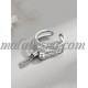 Silver open ring with bell