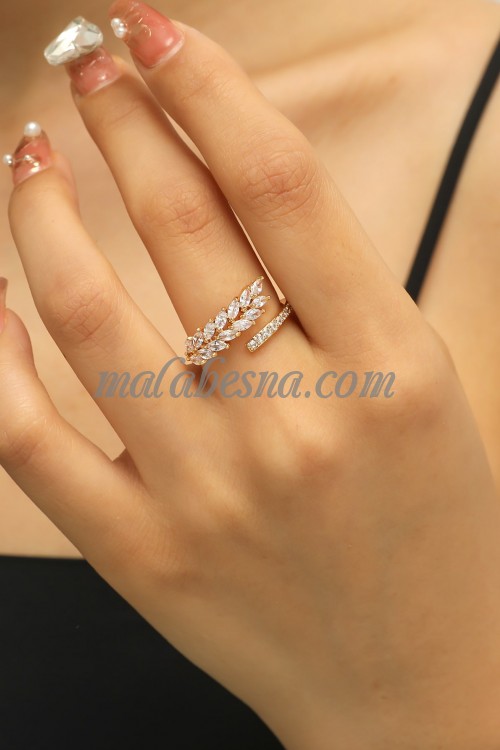 Open Golden ring with Zirconia