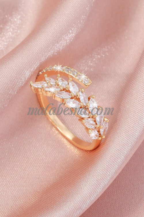 Open Golden ring with Zirconia