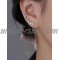 Silver earrings with diamond in the middle