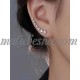 Silver earrings with diamond in the middle