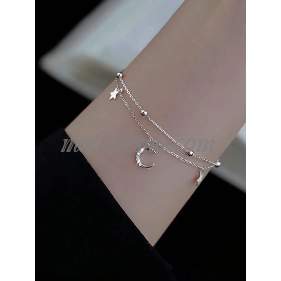 Silver bracelet with moon and stars Silver bracelet with moon and stars