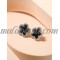Zircon flower silver earrings