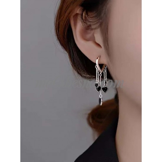 Silver heart drop earrings Silver heart drop earrings