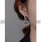 Silver heart drop earrings