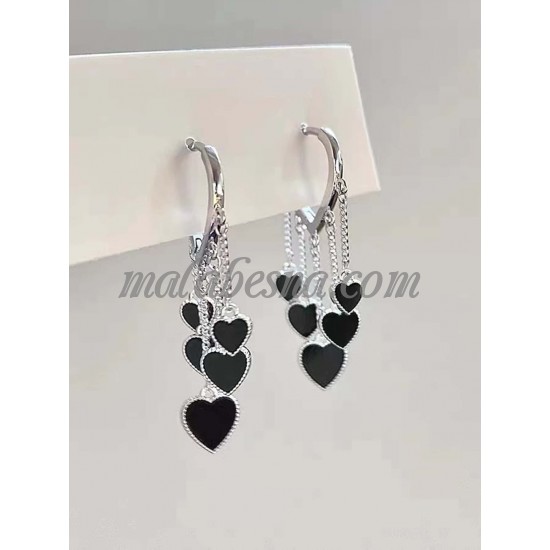 Silver heart drop earrings Silver heart drop earrings