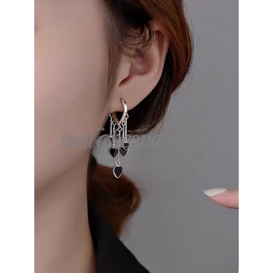 Silver heart drop earrings Silver heart drop earrings