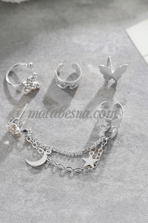 Silver Rhinestone Butterfly earrings