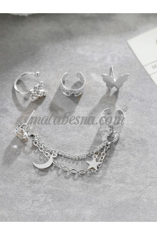 Silver Rhinestone Butterfly earrings