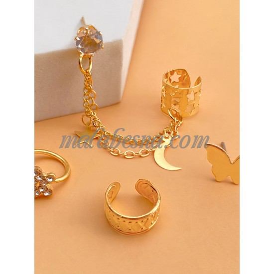 Golden Rhinestone Butterfly earrings