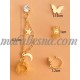 Golden Rhinestone Butterfly earrings