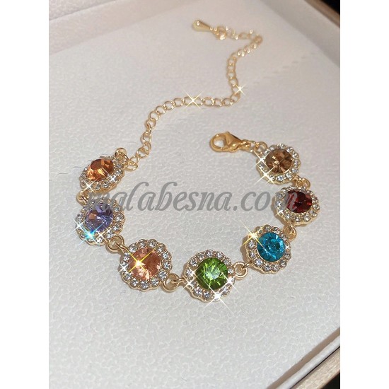 Golden Rhinestone bracelet with zircon