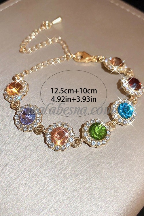 Golden Rhinestone bracelet with zircon