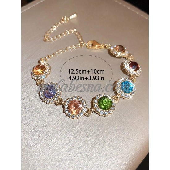 Golden Rhinestone bracelet with zircon