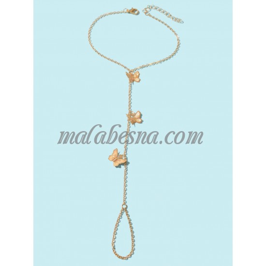 Golden anklet with butterflies Golden anklet with butterflies