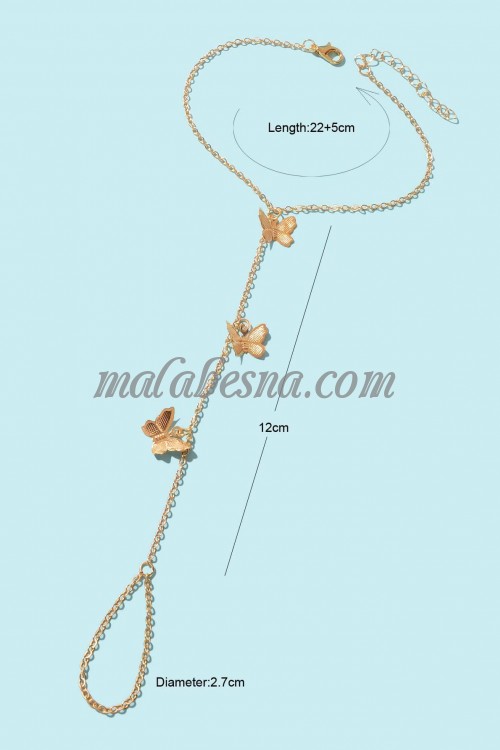 Golden anklet with butterflies