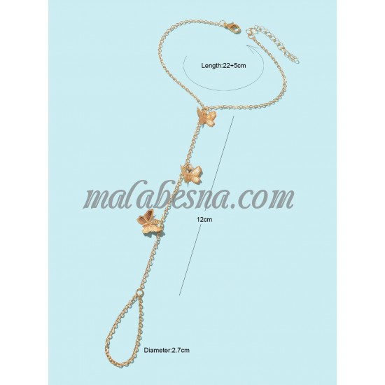 Golden anklet with butterflies Golden anklet with butterflies