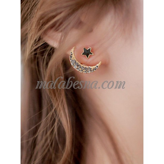 Multi color moon and star earrings
