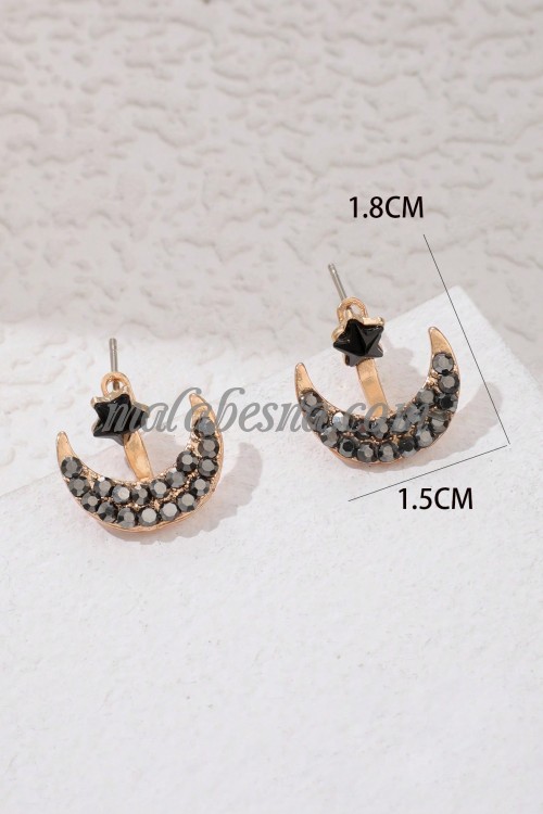 Multi color moon and star earrings