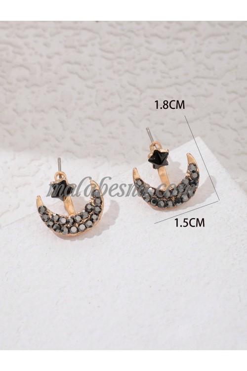 Multi color moon and star earrings