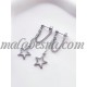 Silver hollow star earring with chains Silver hollow star earring with chains
